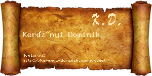 Kerényi Dominik névjegykártya
