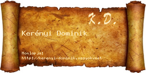 Kerényi Dominik névjegykártya